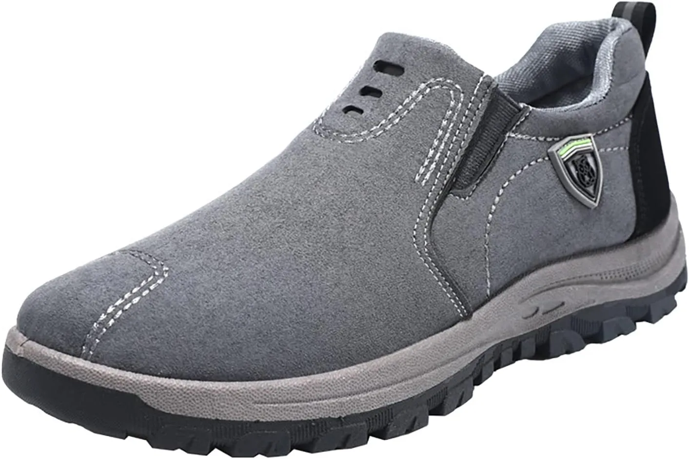 Men's Walking Shoes Waterproof Slip on Hiking Shoes Non Slip Breathable Orthopedic Sneakers with Arch Support Lightweight Athletic Walking Shoes
