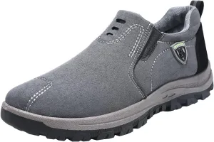 Men's Walking Shoes Waterproof Slip on Hiking Shoes Non Slip Breathable Orthopedic Sneakers with Arch Support Lightweight Athletic Walking Shoes
