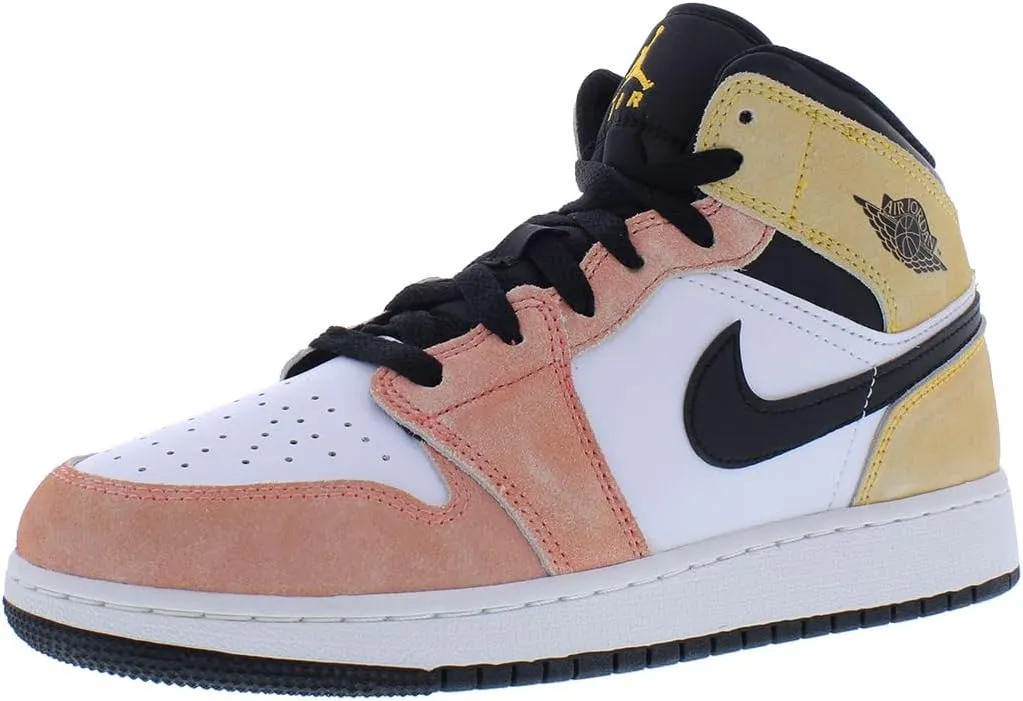 nike Air Jordan 1 Mid SE GS Youth DX4365 800 Flight Club Magic Ember/Sundial White Black - Size 6.5y