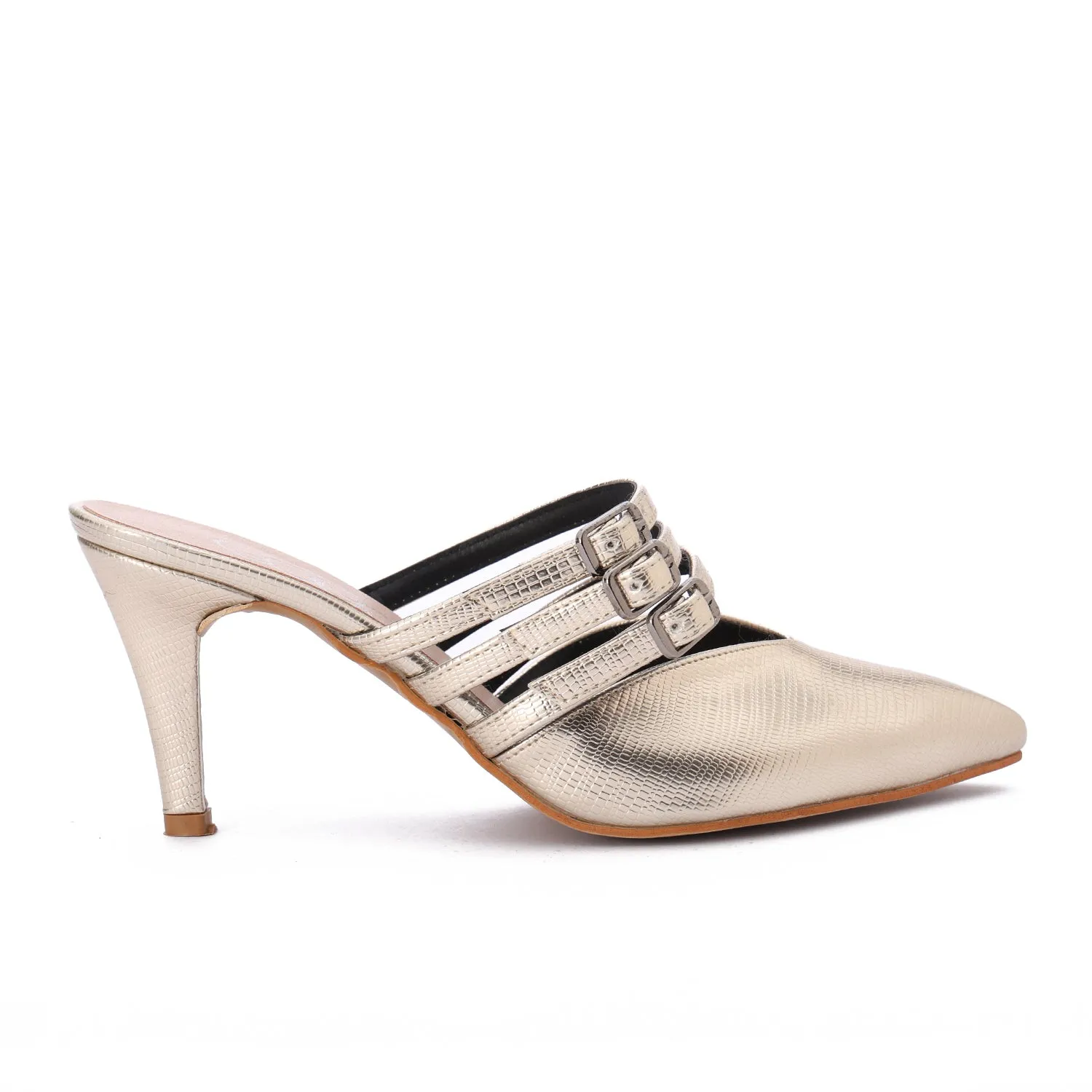 Noir Stride Heels-Gold