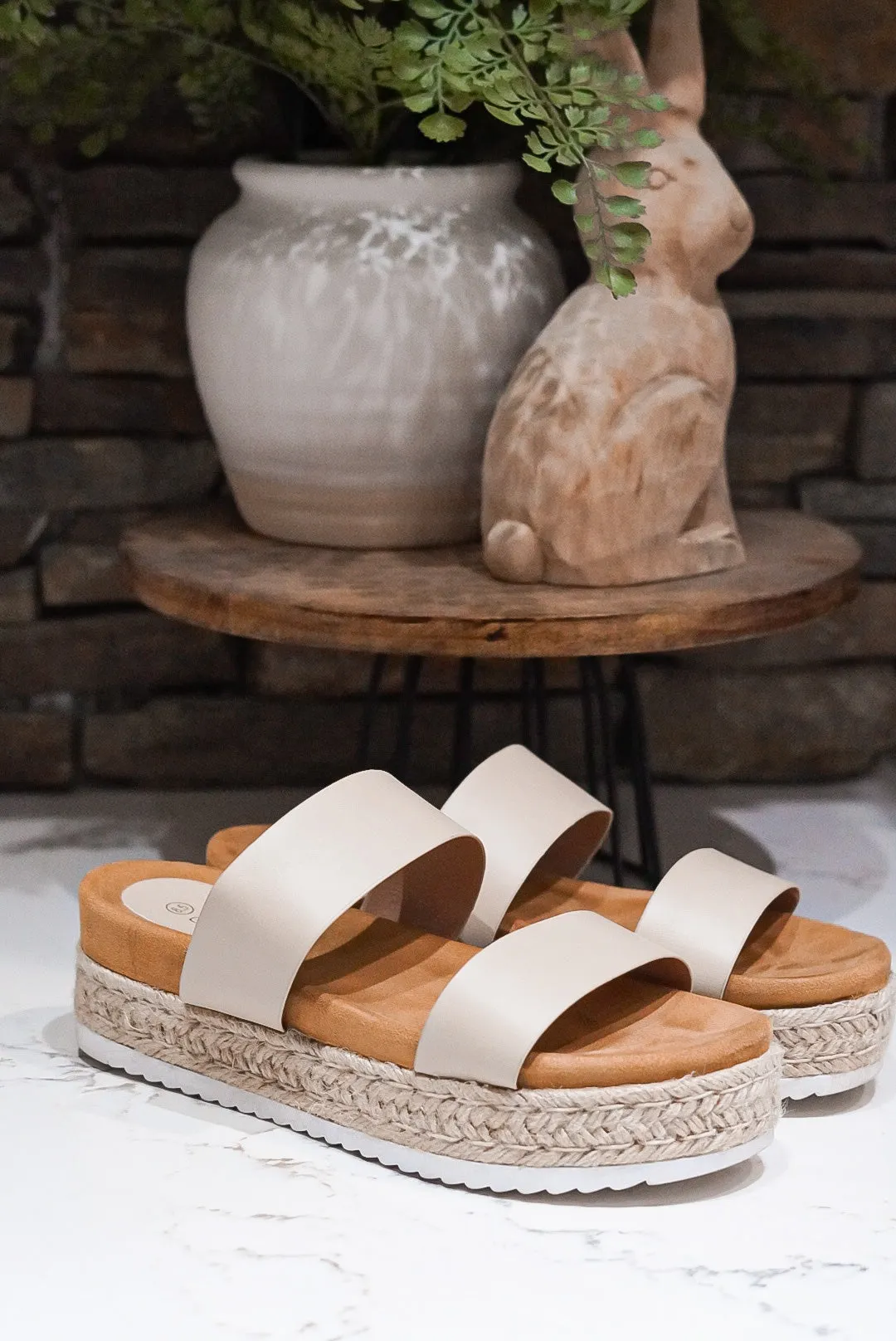 NUDE ESPADRILLE SANDALS