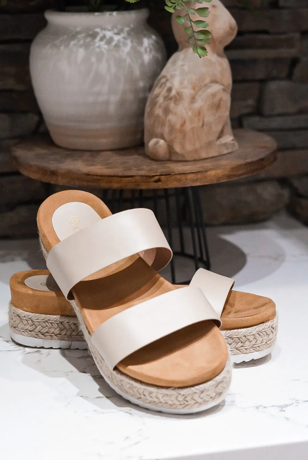 NUDE ESPADRILLE SANDALS