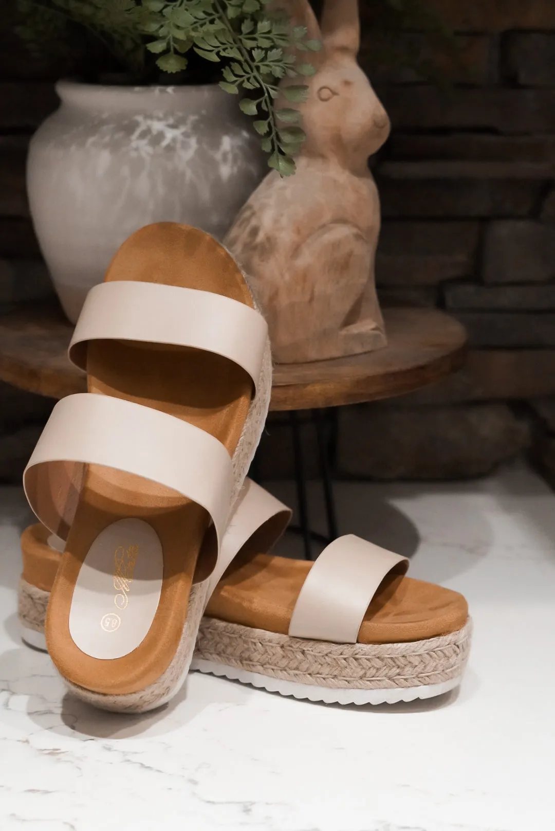NUDE ESPADRILLE SANDALS