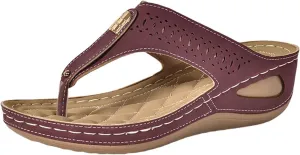Orthopedic Sandals for Women Dressy Summer Wedge Sandals Arch Support Wide Width Orthotic Flip Flops Slip On Platform Flip Flops
