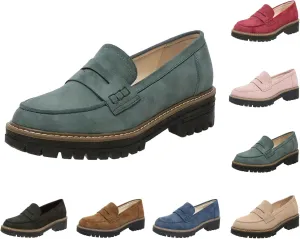 Orthoture-Orthopedic Platform Loafers Comfort Walking Shoes Womens Round Toe Slip on Loafers Lightweight Chunky Heel Shoes
