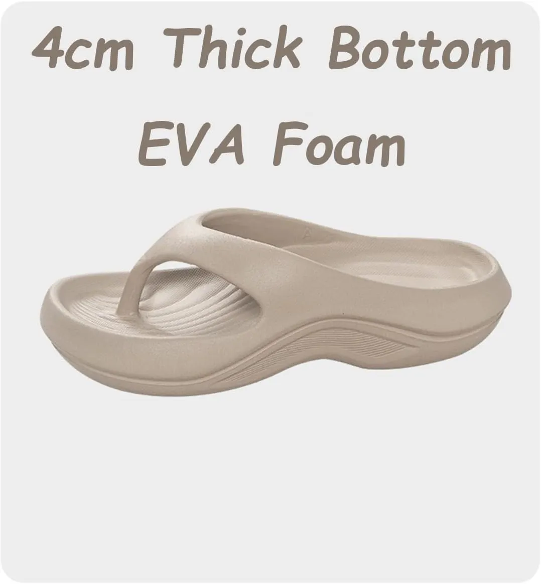 Pillow Arch Support Flip Flops For Women, Non-Slip Orthopedic Soft Comfortable Sandals, Walking Platform Beach Slippers