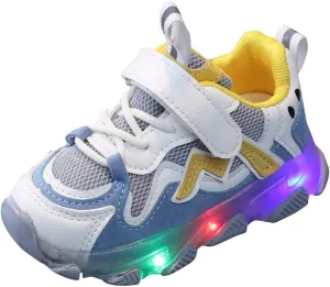 POLG Toddler Baby Soft Walking Shoes Kids Baby Girls Led Light Luminous Running Sport Shoes Mesh Sneakers