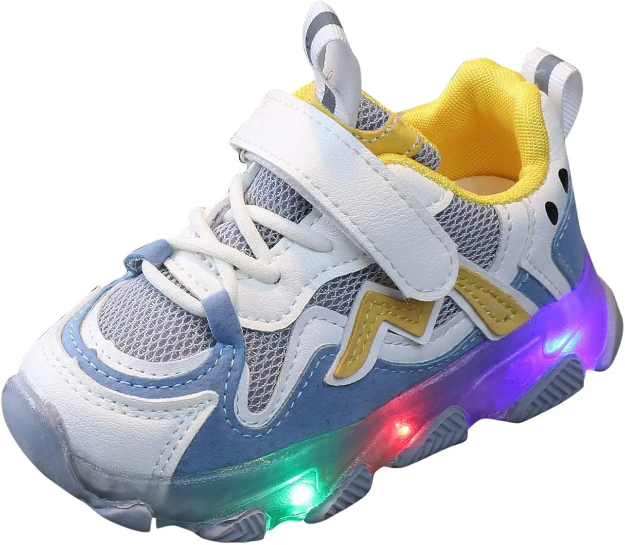 POLG Toddler Baby Soft Walking Shoes Kids Baby Girls Led Light Luminous Running Sport Shoes Mesh Sneakers