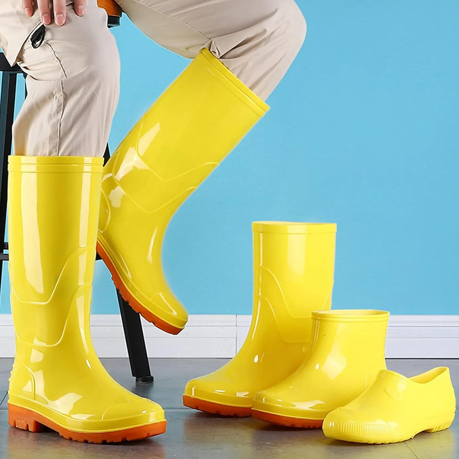 Rain Boots Women's Mid Calf Rain Boots Waterproof Garden Shoes Outdoor Work Boot for Hunting Farming Work Boots