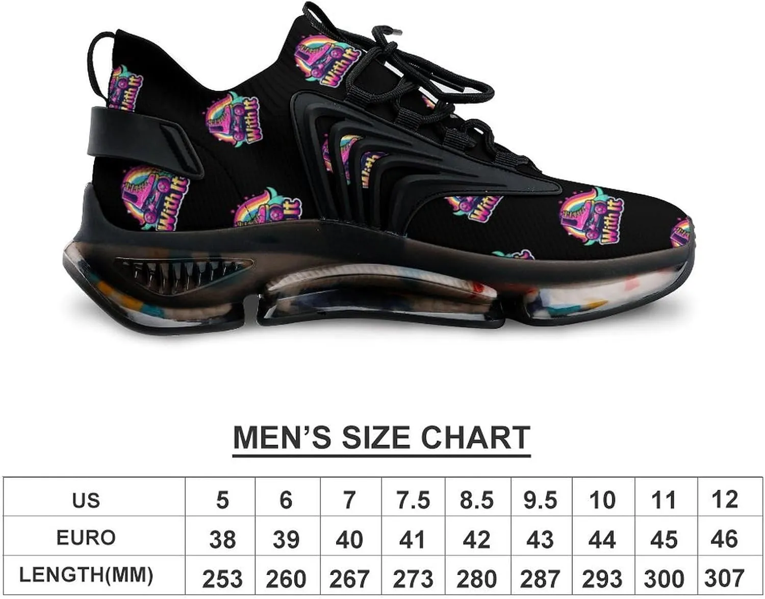 Roll Roller Skates Funny Men's Sneakers Novelty Lightweight Elastic Running Shoe Tennis Sporting Shoes