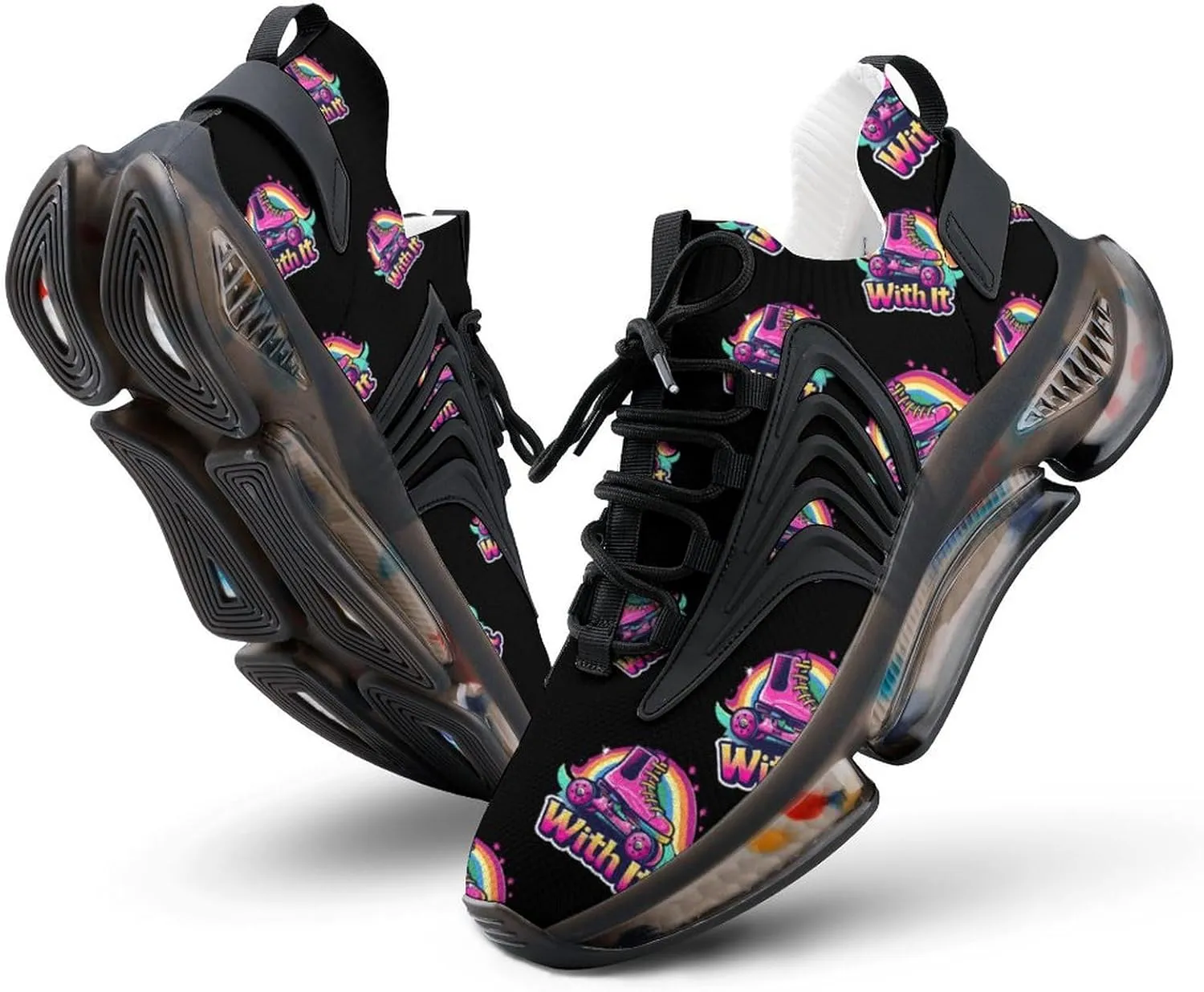 Roll Roller Skates Funny Men's Sneakers Novelty Lightweight Elastic Running Shoe Tennis Sporting Shoes