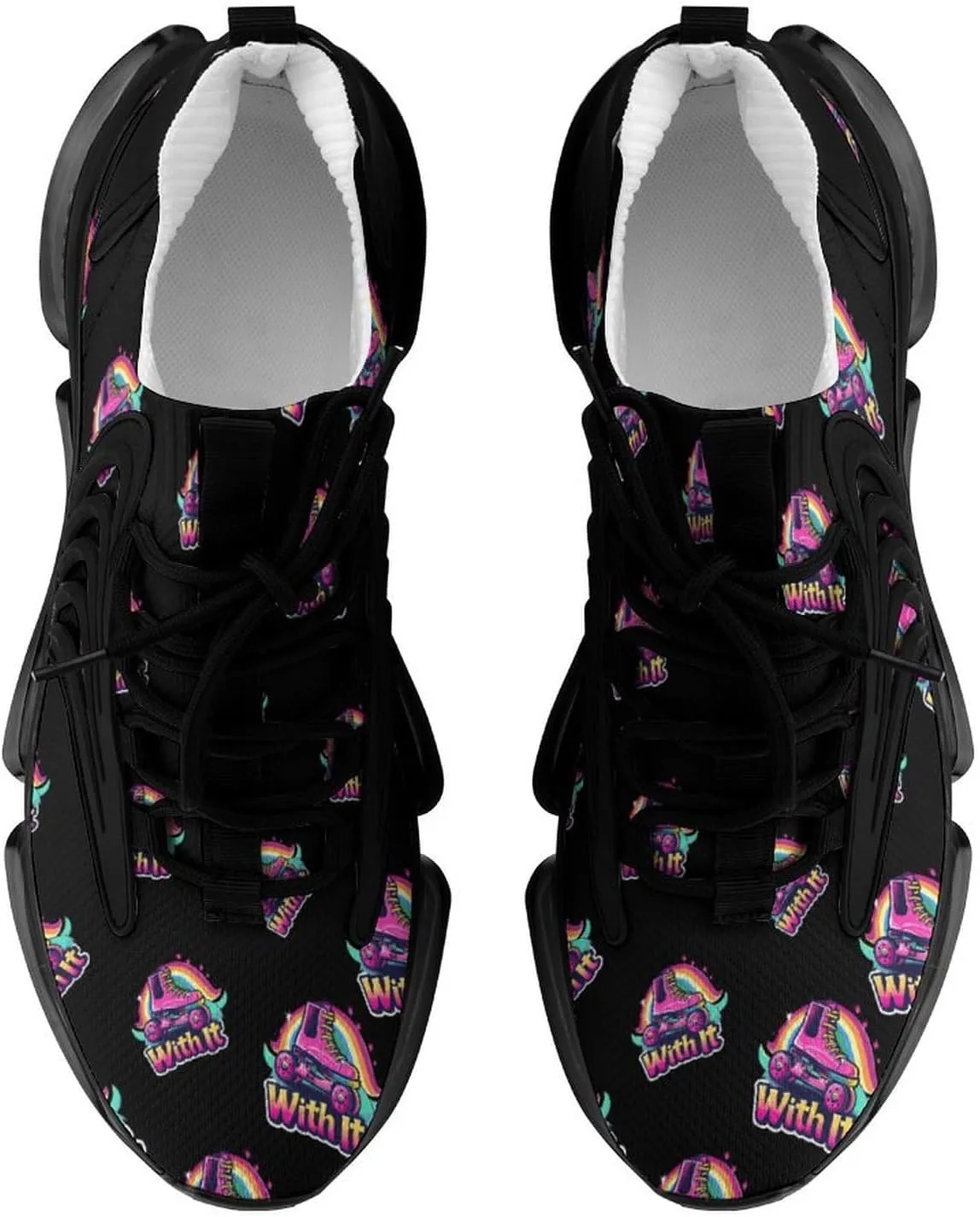 Roll Roller Skates Funny Men's Sneakers Novelty Lightweight Elastic Running Shoe Tennis Sporting Shoes
