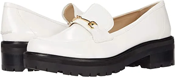 Sam Edelman Tully White Box Slip On Chunky Lug Sole Almond Toe Leather Loafers