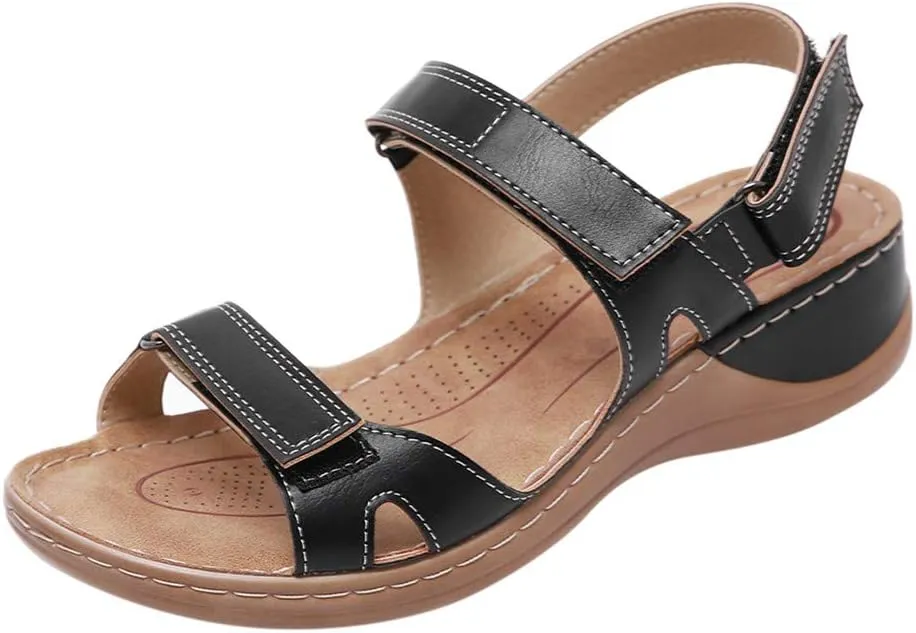 Sandals for Women,Orthopedic Open Toe Sandals Premium Comfy Casual Flat Wedge Shoes for Summer Outdoor