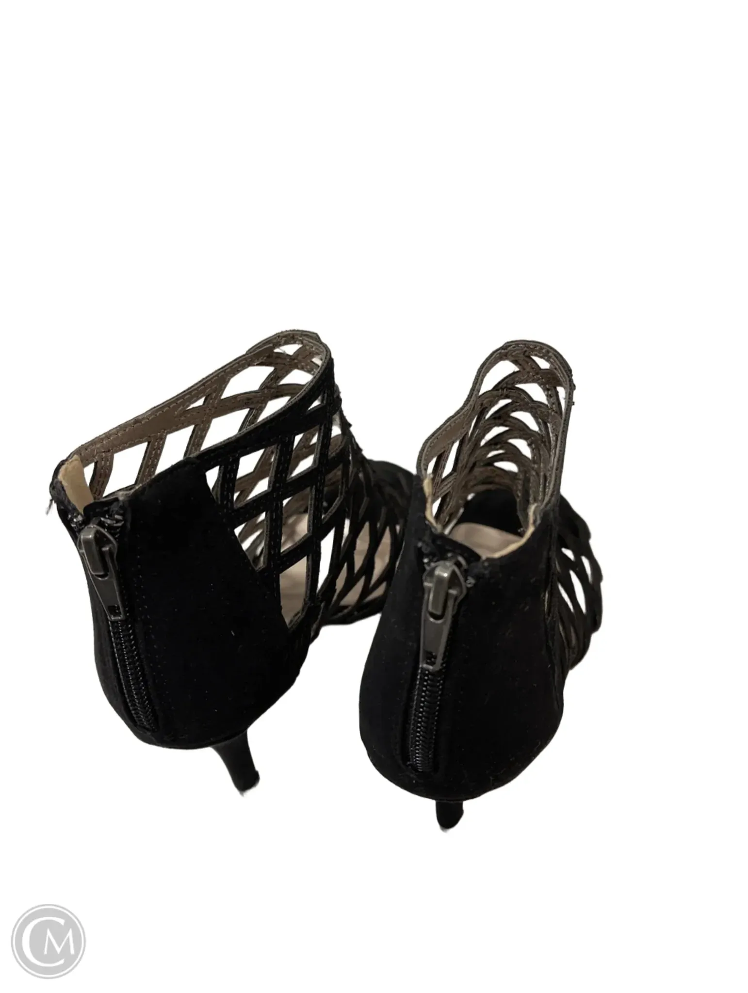 Sandals Heels Stiletto By Versona In Black, Size: 7.5
