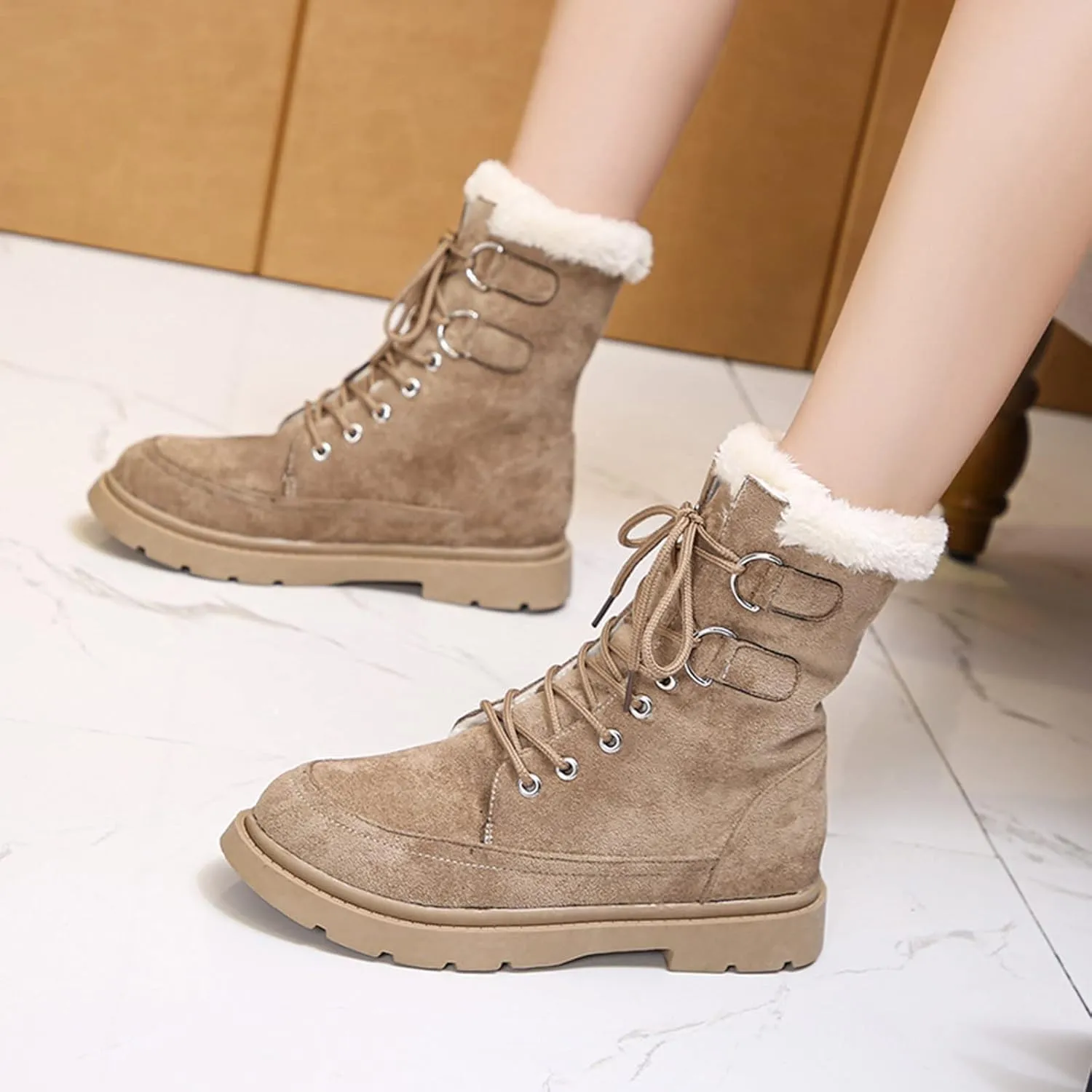 SBGMoSJ Waterproof Winter Boots Women Zipper Womens Winter Boots Waterproof Zipper Fuzzy Knee High Winter Boots for Women Women's Winter Boots Winter Dress Boot for Women 2023
