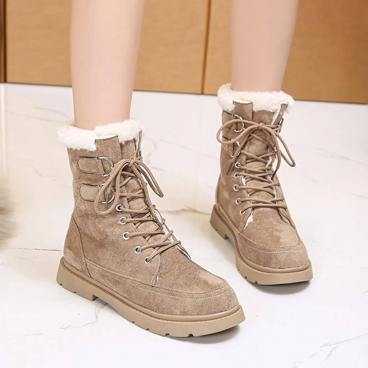 SBGMoSJ Waterproof Winter Boots Women Zipper Womens Winter Boots Waterproof Zipper Fuzzy Knee High Winter Boots for Women Women's Winter Boots Winter Dress Boot for Women 2023