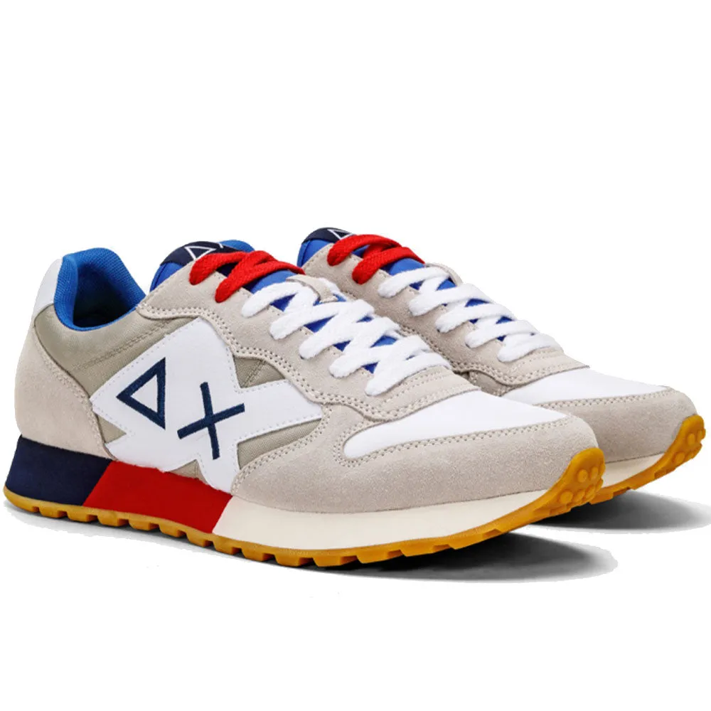 Scarpe Uomo Sun68 Sneakers Jaki Tricolors Bianco - Grigio Chiaro