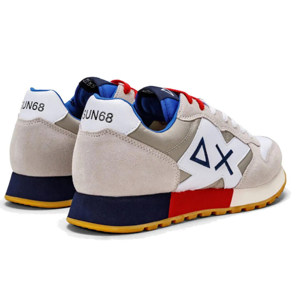 Scarpe Uomo Sun68 Sneakers Jaki Tricolors Bianco - Grigio Chiaro