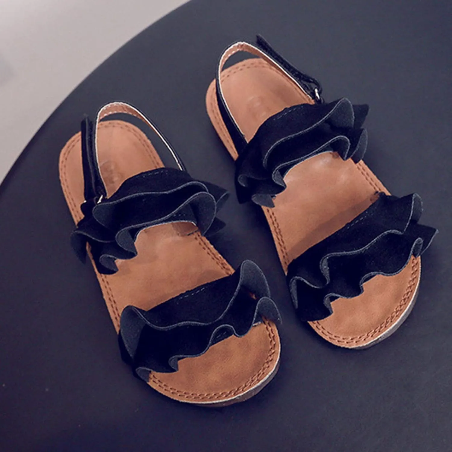 Shoes Sandals Rubber Kids Ruffle Sandals Toddler Girls Non-Slip Baby Baby Shoes Baby Booties