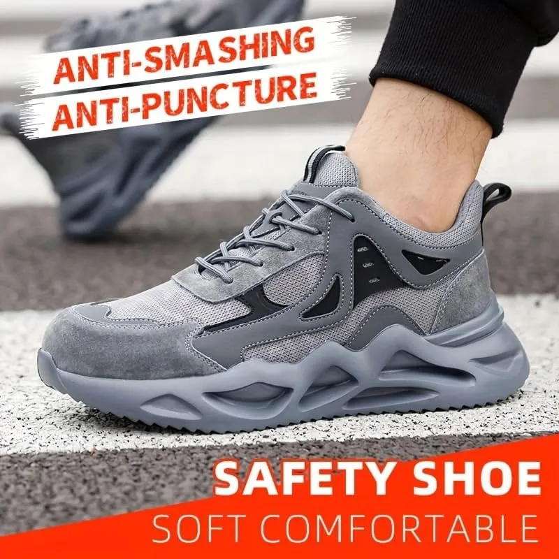 Steel Toe Shoes for Men, Safety Mens Work Shoes Lightweight Breathable