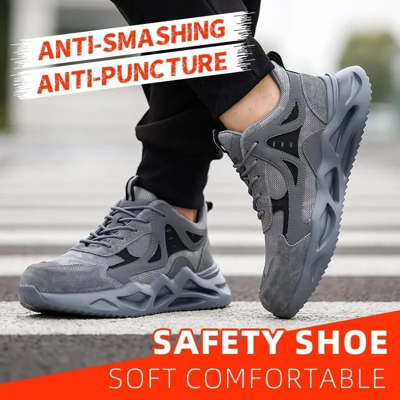 Steel Toe Shoes for Men, Safety Mens Work Shoes Lightweight Breathable