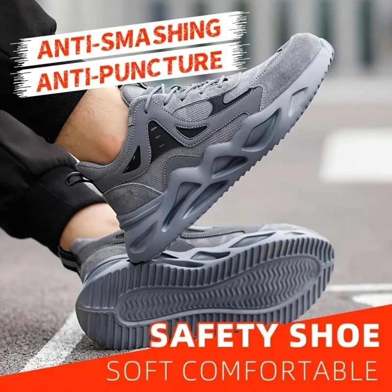 Steel Toe Shoes for Men, Safety Mens Work Shoes Lightweight Breathable