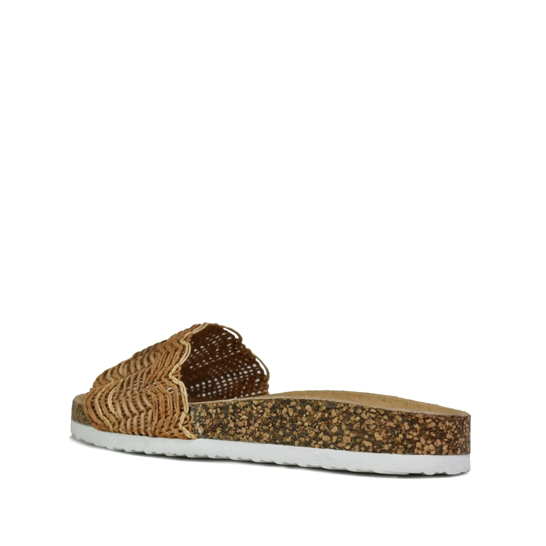 Striped Casual Slippers Camel