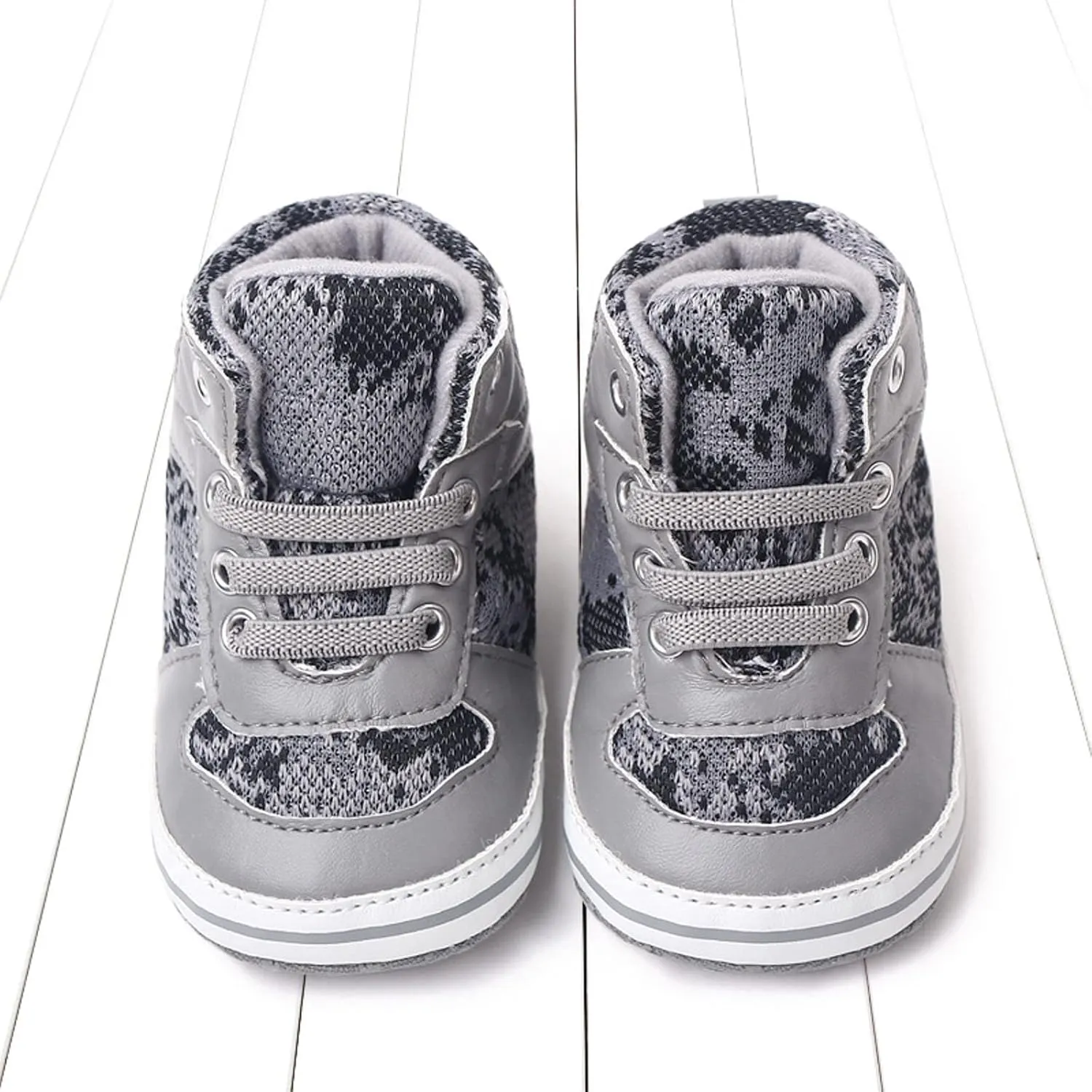 Summer Children Infant Toddler Shoes Boys and Girls Sports Shoes Flat Sole Round Head High Top Lace Up Comfortable Colorblock Casual Warm Toddler Shoes