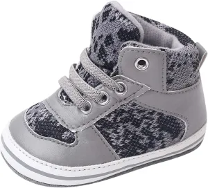 Summer Children Infant Toddler Shoes Boys and Girls Sports Shoes Flat Sole Round Head High Top Lace Up Comfortable Colorblock Casual Warm Toddler Shoes