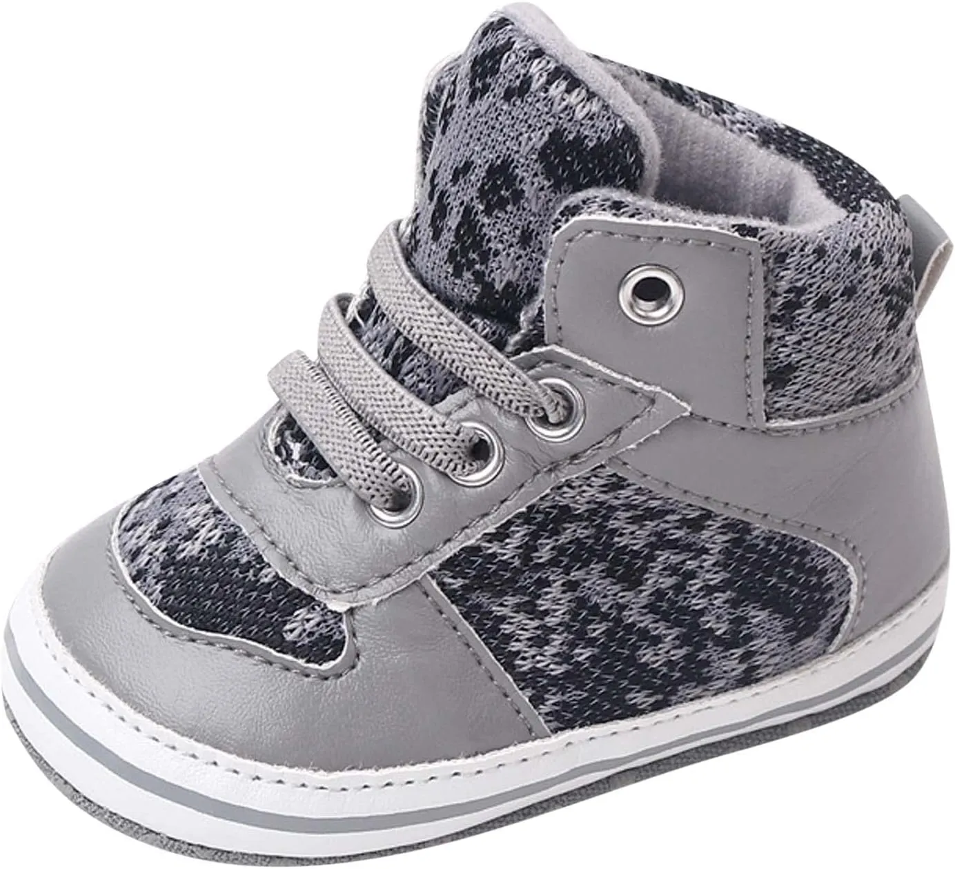 Summer Children Infant Toddler Shoes Boys and Girls Sports Shoes Flat Sole Round Head High Top Lace Up Comfortable Colorblock Casual Warm Toddler Shoes