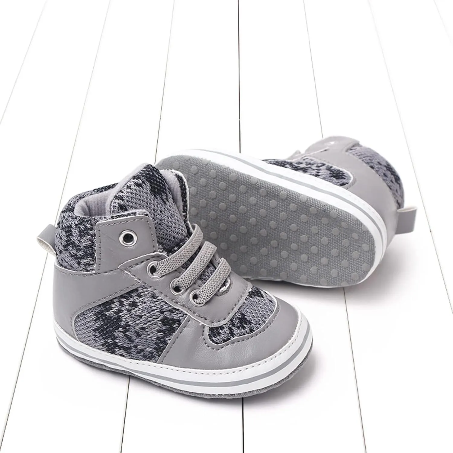 Summer Children Infant Toddler Shoes Boys and Girls Sports Shoes Flat Sole Round Head High Top Lace Up Comfortable Colorblock Casual Warm Toddler Shoes