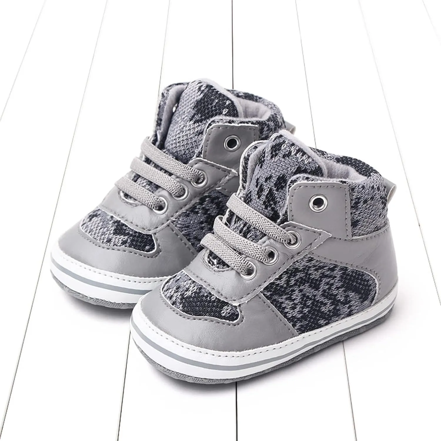 Summer Children Infant Toddler Shoes Boys and Girls Sports Shoes Flat Sole Round Head High Top Lace Up Comfortable Colorblock Casual Warm Toddler Shoes
