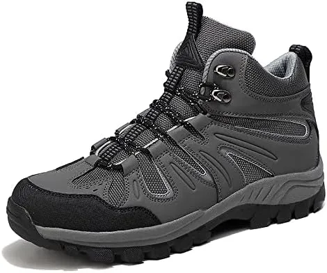 Thermal Products Mountaineering Shoes Outdoor high Shoes Hiking Shoes Cross Country Running Shoes Men's Shoes to Protect Your feet (Color : Gris, Size : 11)