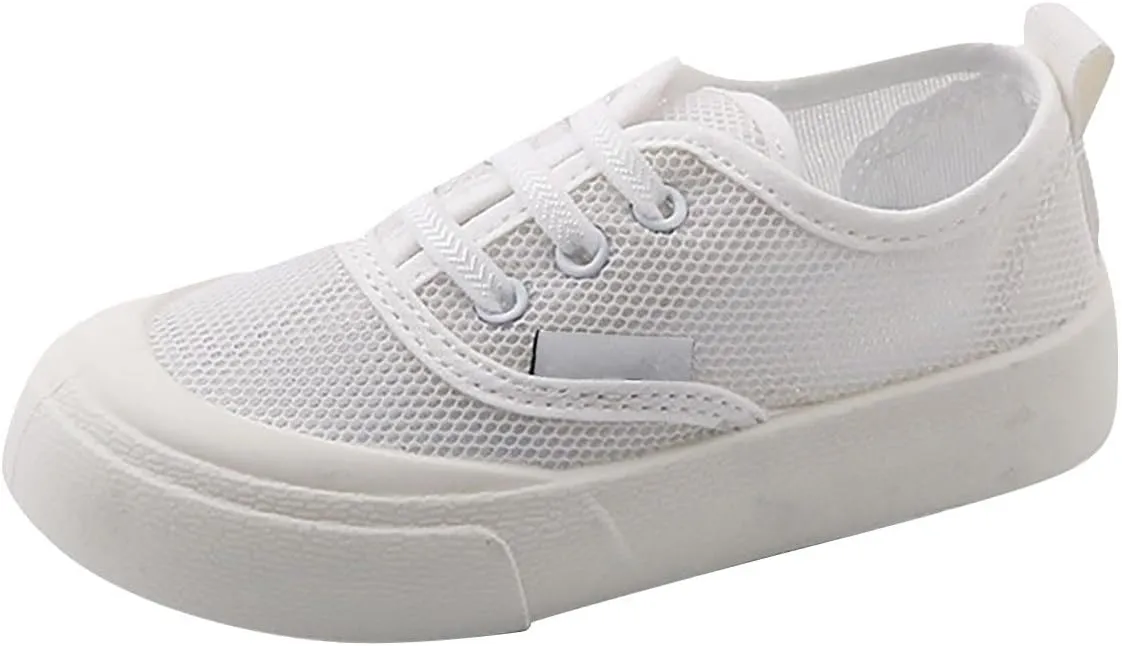 Toddler Boy Girl Canvas Sneaker Kids Casual Shoes Slip on Walking Shoes Mesh Lightweight Breathable Shoes