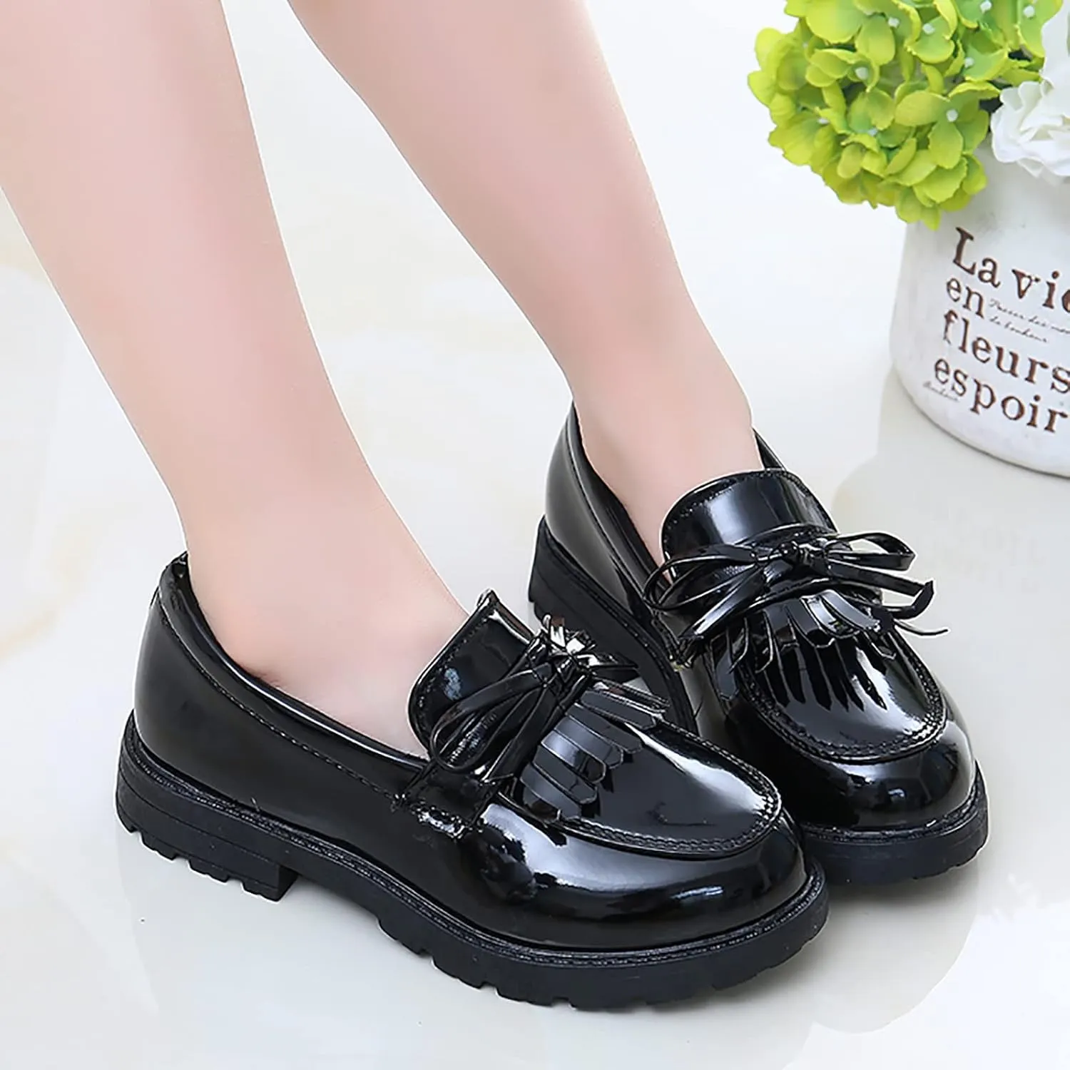 Toddler Girl??s Dress Shoes Comfort Lace-Up Oxford Shoes Loafer Flat (Toddler/Little Kid) Slip On Leather Shoes for Kids
