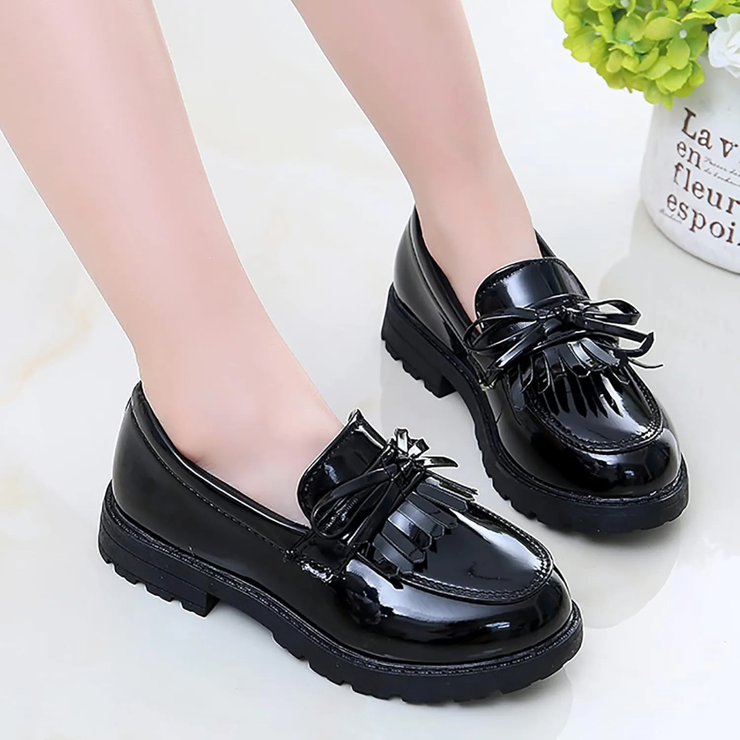 Toddler Girl??s Dress Shoes Comfort Lace-Up Oxford Shoes Loafer Flat (Toddler/Little Kid) Slip On Leather Shoes for Kids