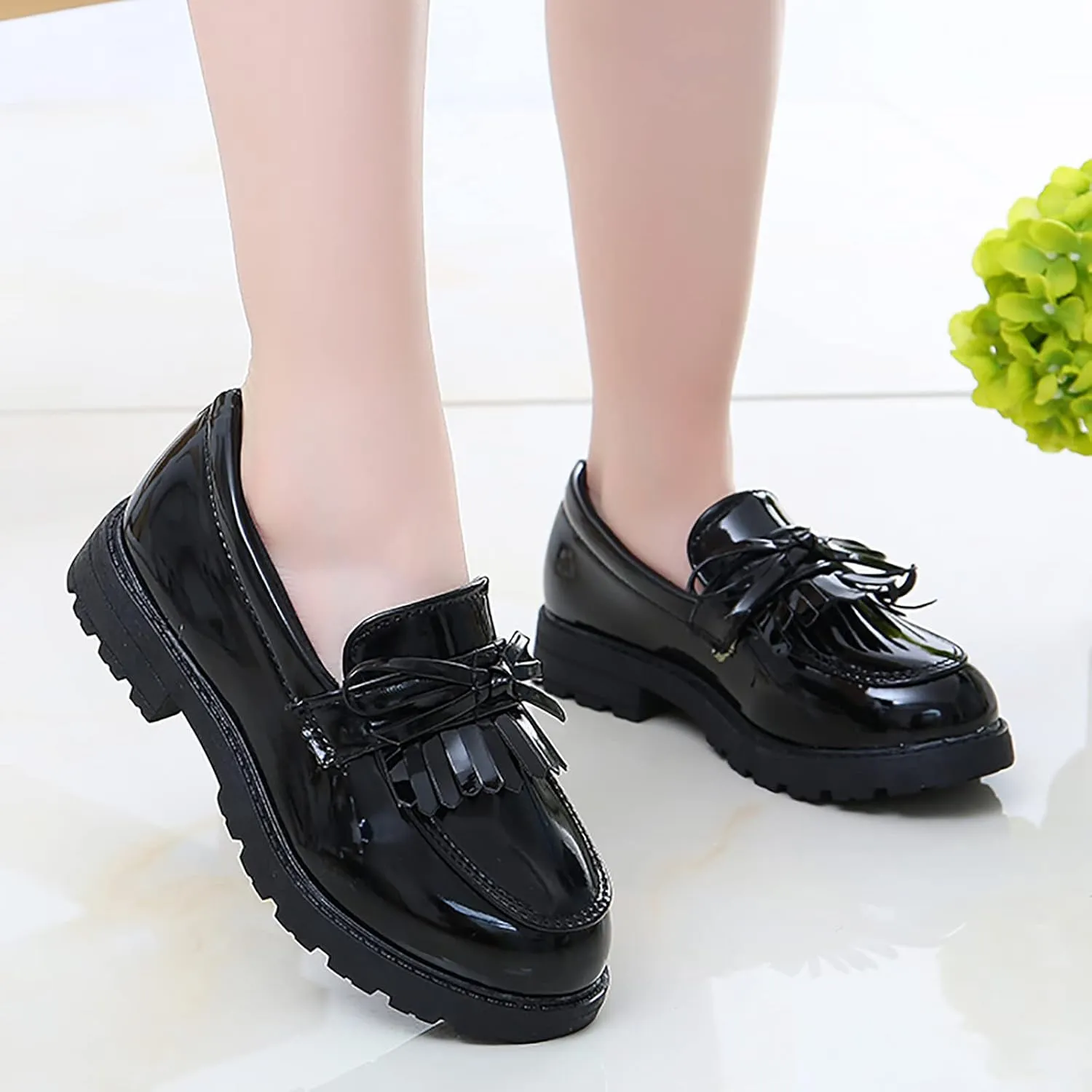 Toddler Girl??s Dress Shoes Comfort Lace-Up Oxford Shoes Loafer Flat (Toddler/Little Kid) Slip On Leather Shoes for Kids