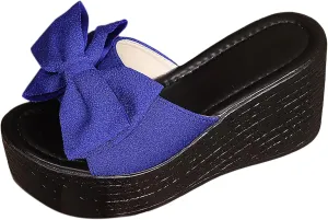 Wedege Sandals for Women 2025 Platform Wedge Heels Dressy Wide Width Bowknot Open Toe Comfortable Slingback Wedges