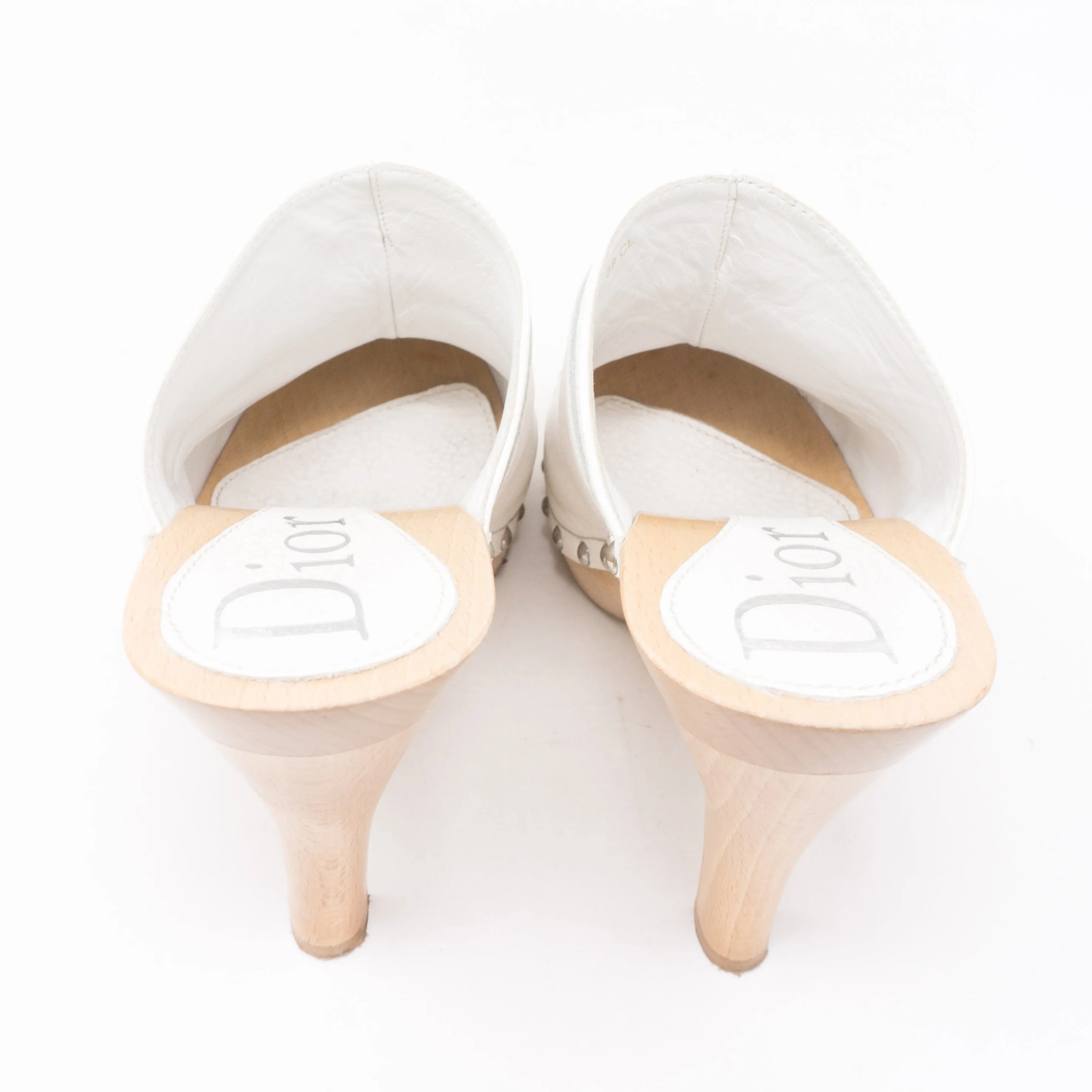 White Embroidery High Heels