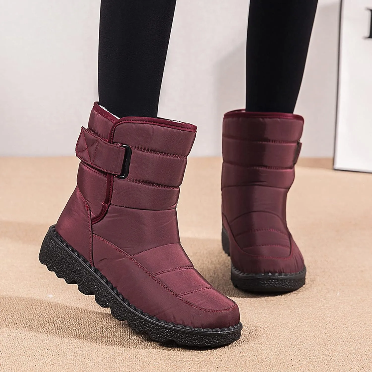 Winter Boots for Women Wide Width Waterproof Snow Boots for Women Size 7 Wide Slip on Boots for Women Ankle Booties Winter Womens Waterproof Boots Tall Tall Winter Boots for Women Pull on