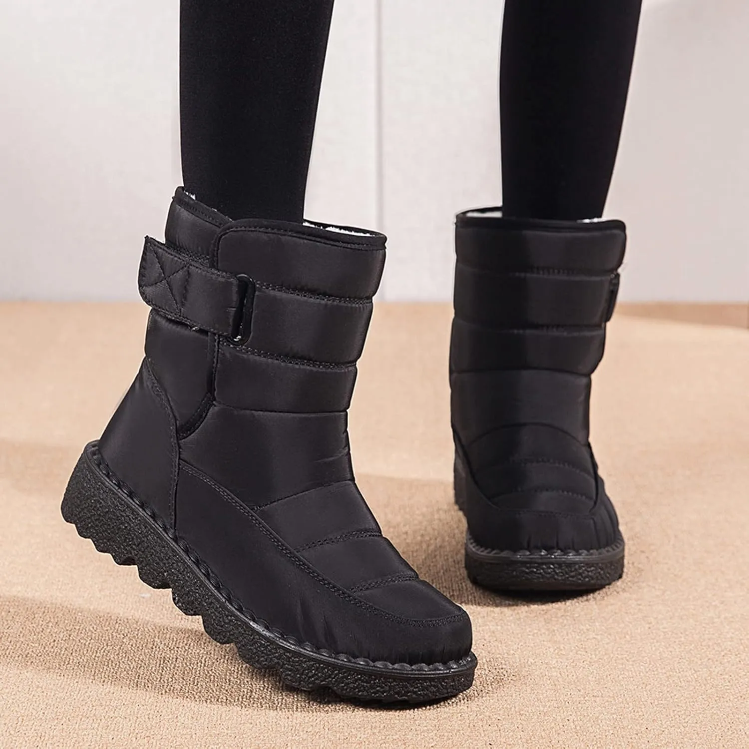 Women Snow Boots Waterproof Snow Boots Womens Winter Ankle Boots Ladies Warm Fur Lined Booties Waterproof Snow Boots Women Pull on Winter Womens Boots Slip on Botas De Nieve Mujer
