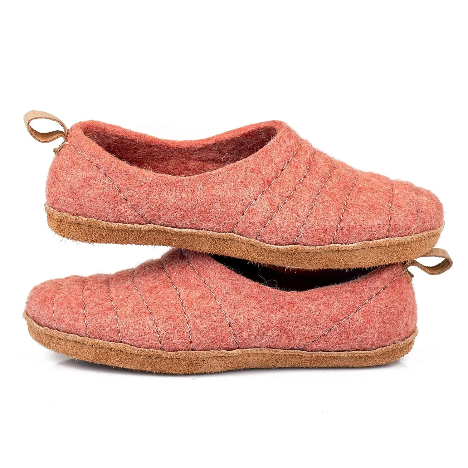 Women's Boiled Wool Slipper with Non Slip Soles - Felted Wool slippers