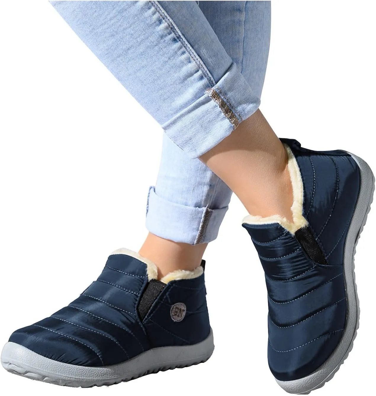 Womens Snow Boots Waterproof Insulated Pull on Womens Lightweight Hiking Snow Boots Womens Snow Boots Wide Calf Boots for Snow Women Botas Bajitas Elegantes De Mujer Para El Frio
