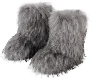 Womens Snow Boots Waterproof Wide Calf Womens Winter Snow Boots Warm Fur Lined Anti-Slip Ankle Women's Snow Boots Size 12 Women Waterproof Boots Walking Snow Shoes for Women