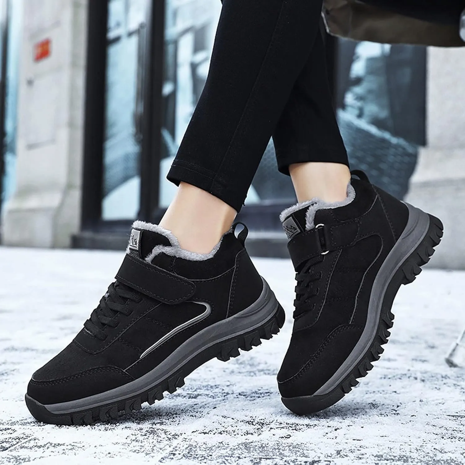 Women's Wide Width Tall Snow Boots Wide Foot Snow Boot for Women Slip on Boots for Women Ankle Booties Winter Womens Size 11 Wide Waterproof Boots Cute Waterproof Black Womens Boots