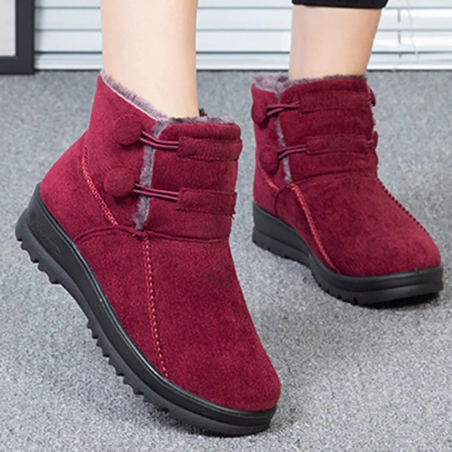 Womens Winter Boots Waterproof Insulated Wide Width Womens Winter Boots Wide Women's Winter Boots Wide Calf Winter Shoe Boots for Women Low Heel Botas Largas De Invierno Para Mujer Con TacN