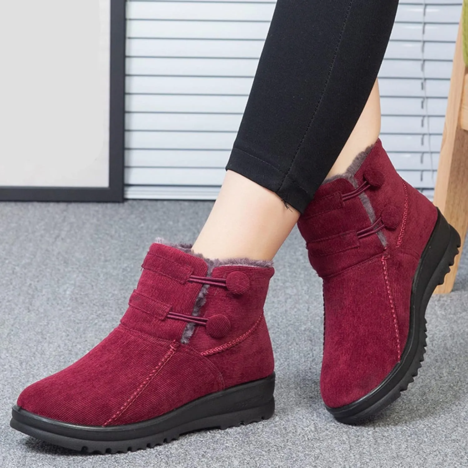Womens Winter Boots Waterproof Insulated Wide Width Womens Winter Boots Wide Women's Winter Boots Wide Calf Winter Shoe Boots for Women Low Heel Botas Largas De Invierno Para Mujer Con TacN