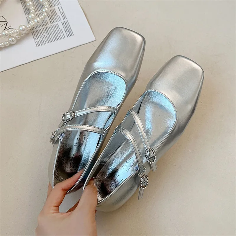 xiangtuibao Woman Pumps Mary Jane Low Heels Shoes Leather Casual Shoes Women Retro Style Square Heeled Shoes Ladies Elegant Lolita Shoes NEW