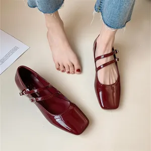 xiangtuibao Woman Pumps Mary Jane Low Heels Shoes Leather Casual Shoes Women Retro Style Square Heeled Shoes Ladies Elegant Lolita Shoes NEW